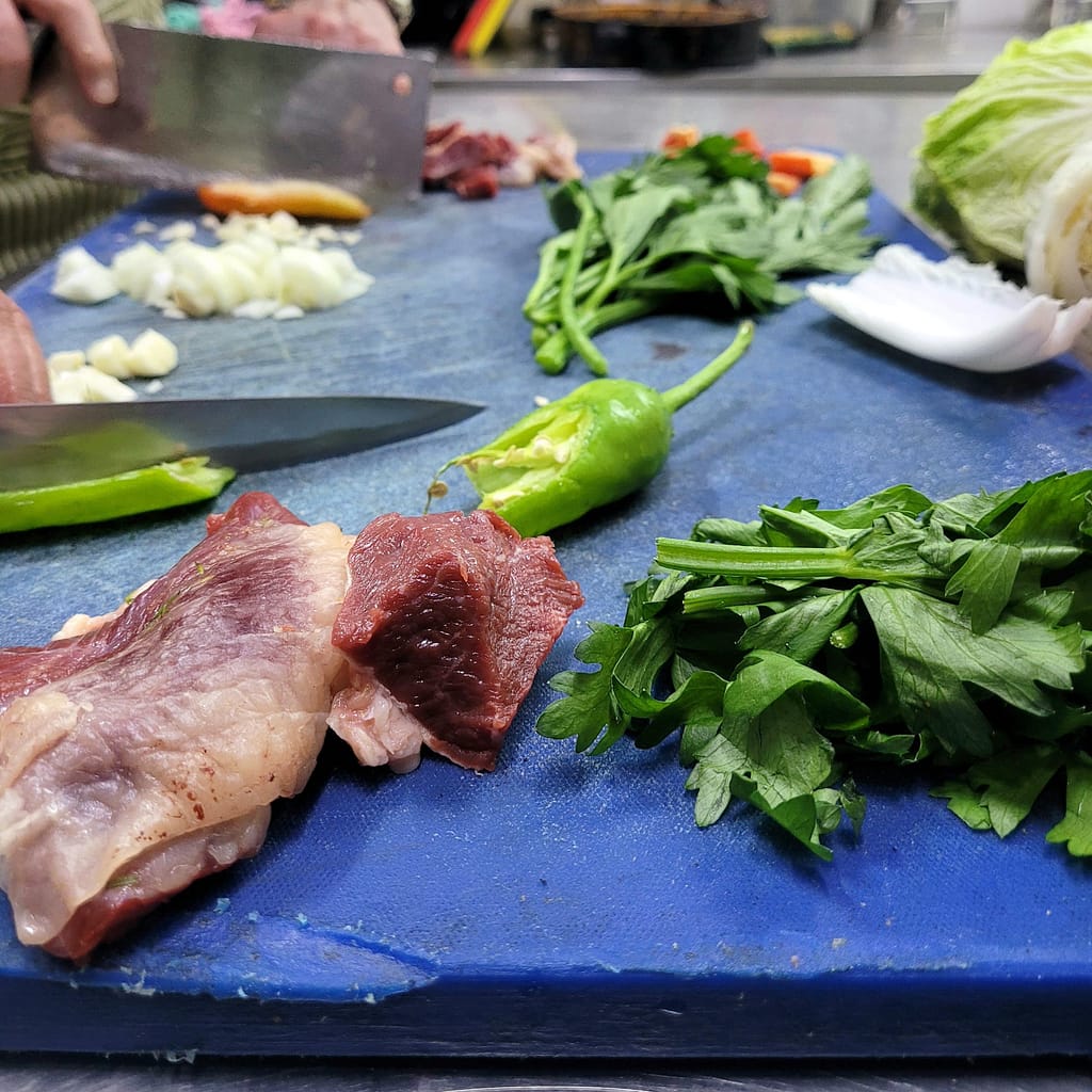 Cutting veegtables for lagman