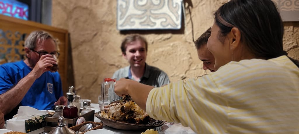 Serving sheep's head