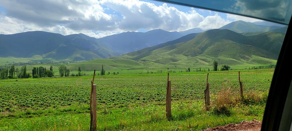 Hills on the drive to Belogorka waterfall