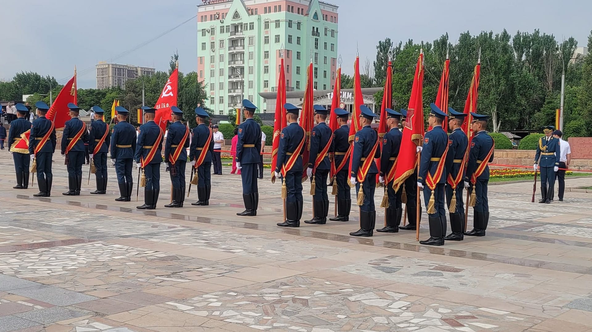 Military march in Kyrgyzstan