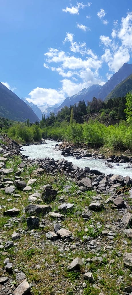 Mountains and river near Bishkek
