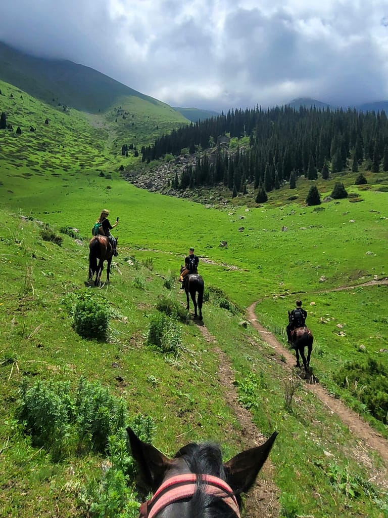 Horse trekking to Koltor Lake